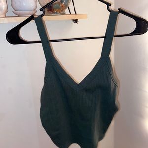 Dark Green V-Cut Tank Top